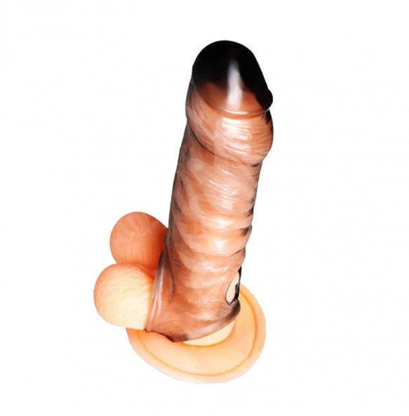 PLEASE ME Enlarge & Elongate Durable TPR Crystalline Male Penis Sleeve (L:15.3cm - D:3.7cm)